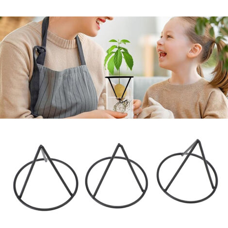 [Avocado-Anzuchtgestell] Dreieckiger Metallständer für 87-mm-Gläser (3 Stück), robust und stilvoll