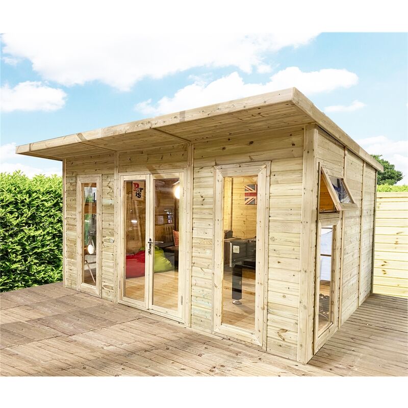 Image of 3m x 3m (10ft x 10ft) Insulated 64mm Pressure Treated Garden Office + Free Installation