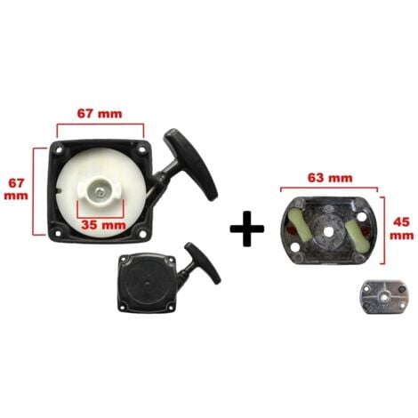 GT GARDEN Avviamento a strappo con campana per decespugliatore, multifunzione 4 in 1, asta e trivella