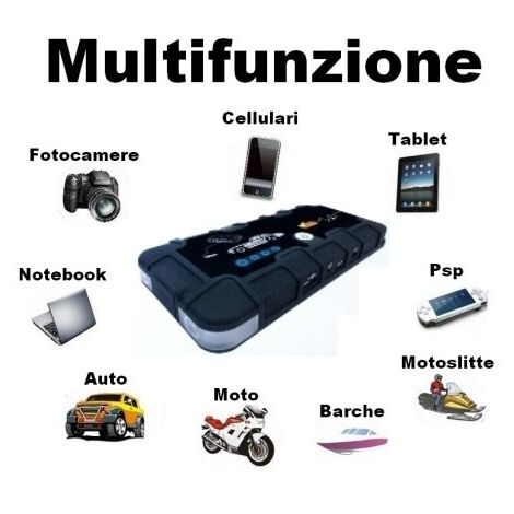 Avviatore d'emergenza/Accumulatore di energia portatile Jump Start 12V 12000mAh