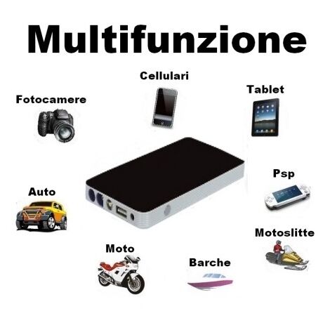 Avviatore d'emergenza/Accumulatore di energia portatile Jump Start 12V 7500mAh