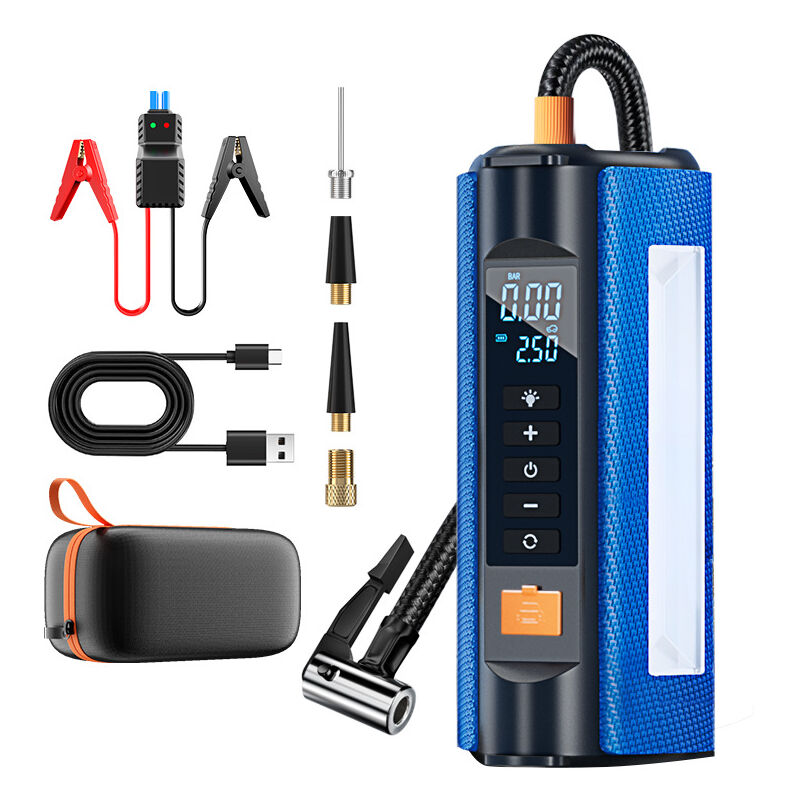 Image of Avviatore di emergenza per auto, pompa gonfiabile all-in-one, autostoppista, avviatore di accensione a batteria portatile multifunzione