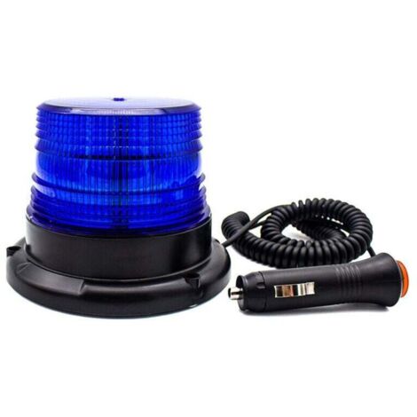 Avvisatore luminoso lampeggiante LED blu, lampada di allerta magnetica per veicoli, compatibile con presa accendisigari da 12–80 V