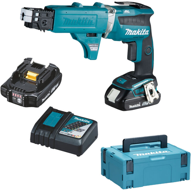 Makita - avvitatore a batteria per cartongesso 'DFS452AJX2' 18V - 2 Ah Litio