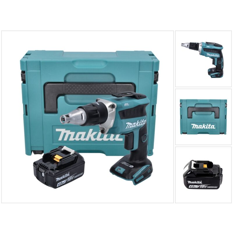 Avvitatore a batteria per cartongesso Makita dfs 452 M1J 18 v Brushless + 1x batteria 4,0 Ah + Makpac - senza kit di ricarica