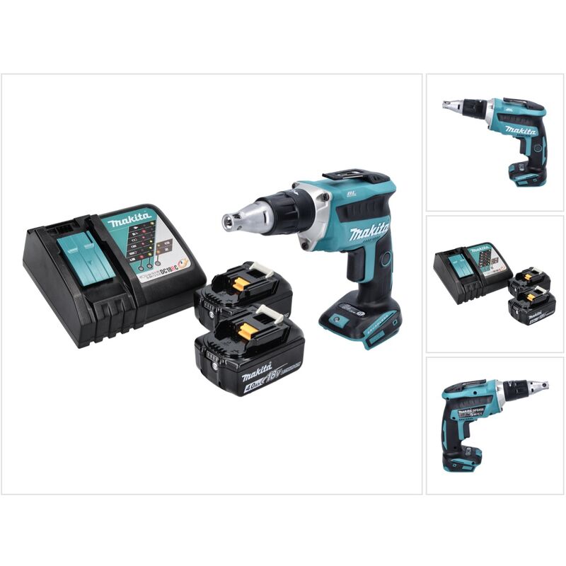 Avvitatore a batteria per cartongesso Makita dfs 452 rm 18 v + 2x batteria 4,0 Ah + kit di ricarica