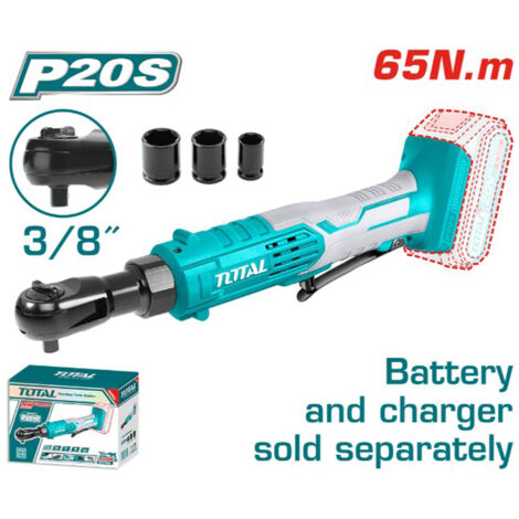 AVVITATORE A CRICCHETTO A BATTERIA 20V ATTACCO QUADRO 3/8" COPPIA MAX 65Nm TOTAL
