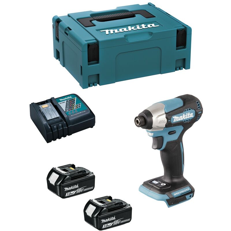 Avvitatore ad Impulsi Makita DTD157RFJ (2 x 3,0 Ah + DC18RC + makpac 2)
