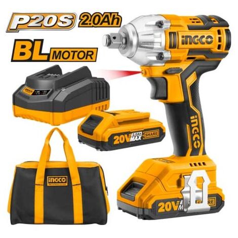 AVVITATORE A IMPULSI 300Nm CON 2 BATTERIE + BORSA 1/2" - INGCO CIWLI2001