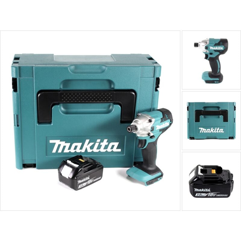 Avvitatore a impulsi a batteria Makita dtd 156 F1J 18V 155Nm + 1x batteria ricaricabile 3.0Ah + Makpac - senza caricabatterie