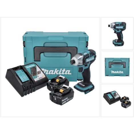 Avvitatore a impulsi a batteria Makita DTS 141 RFJ 18 V 40 Nm 1/4" brushless + 2x batteria ricaricabile 3,0 Ah + caricabatterie + Makpac