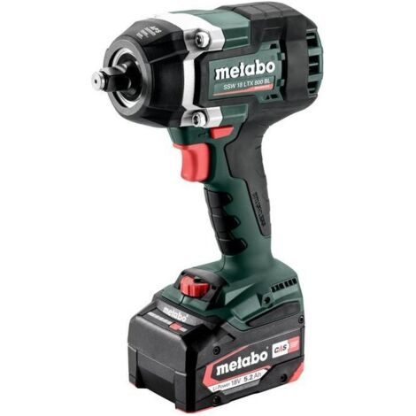 Avvitatore a impulsi METABO SSW 18 LTX 800 BL - 2 batterie 5,2 Ah + caricatore - 602403650
