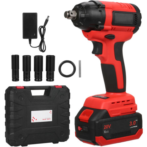 Avvitatore a impulsi senza fili 1/2 pollice, senza spazzole, coppia massima 320 ft-lb (430 Nm), batteria Li-ion 3,0 Ah, 4 bussole a impulsi