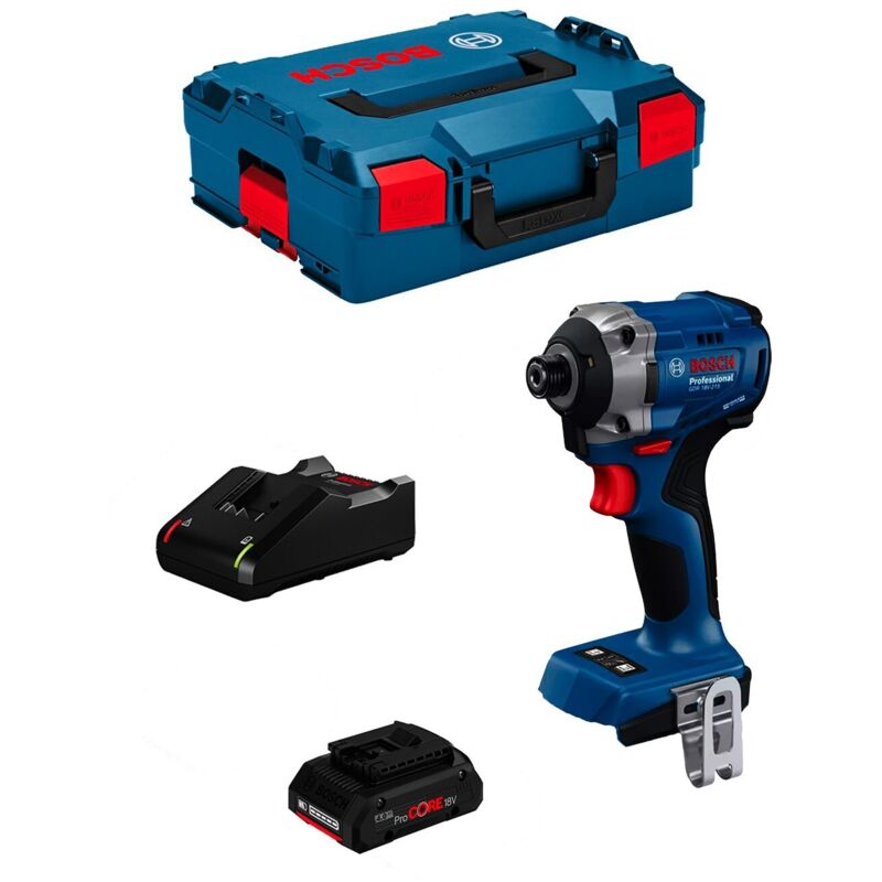 Avvitatore a massa battente BOSCH GDR 18V-215 (1 x 4,0 Ah ProCORE + GAL18V-40 + L-Boxx 136)