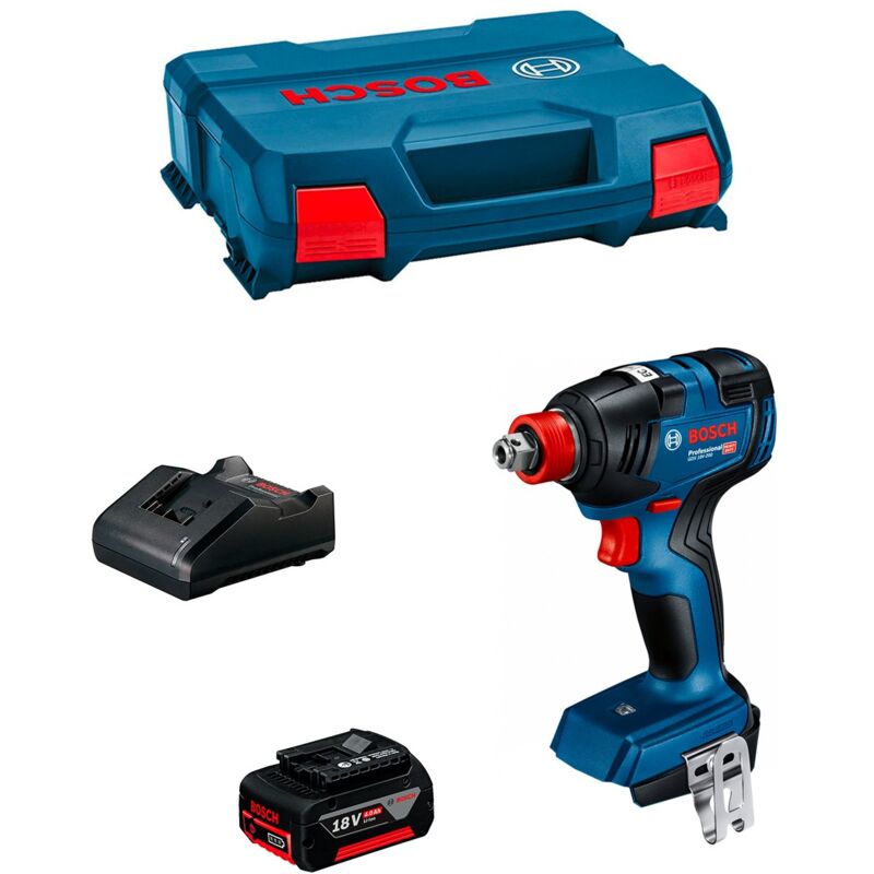 Bosch - Avvitatore a massa battente gdx 18V-200 (1 x 4,0 Ah + GAL18V-20 + L-Case)
