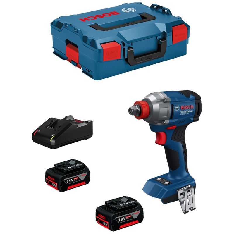Avvitatore a massa battente BOSCH GDX 18V-285 (2 x 5,0 Ah + GAL18V-40 + L-Boxx 136)