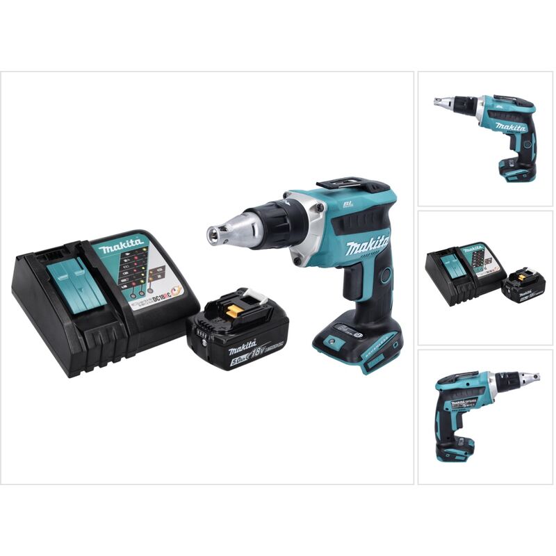 Avvitatore a secco a batteria senza spazzole Makita dfs 452 RT1 18 v + 1x batteria 5,0 Ah + caricabatterie