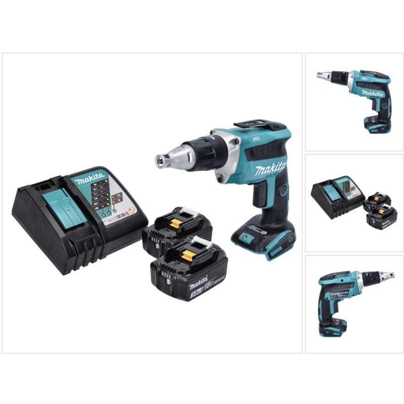 Avvitatore a secco senza fili Makita dfs 452 rf 18 v Brushless + 2 batterie da 3,0 Ah + caricabatterie