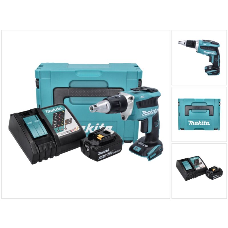 Avvitatore a secco senza fili Makita dfs 452 RT1J 18 v + 1x batteria 5,0 Ah + caricabatterie + Makpac