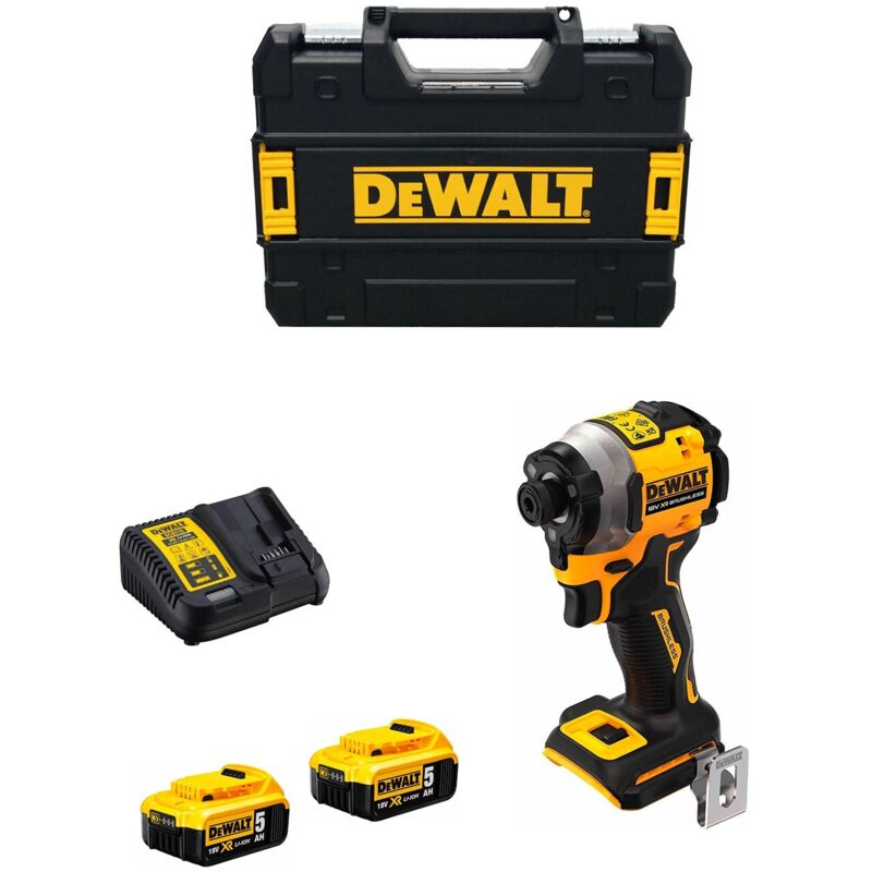 Avvitatore A Impulsi Brushless 18v Dewalt 2 Batterie Li ion 5ah Car...