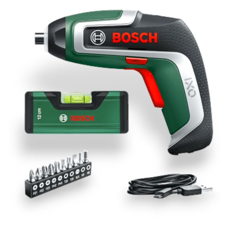 Bosch - Avvitatore cacciavite a batteria 3,6 volt kit con 10 punte e livella ixo 7