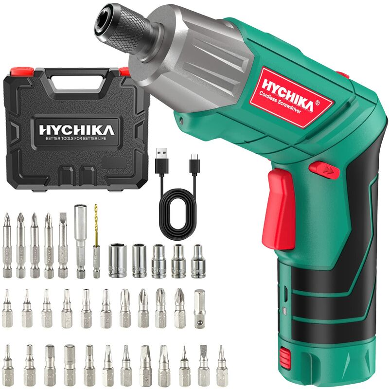 Image of Hychika Better Tools For Better Life - Avvitatore Elettrico 6N.m, hychika Cacciavite Elettrico (Par max 6 N.m, 3.6 v, 2.0 Ah) Luce a led come Torcia,