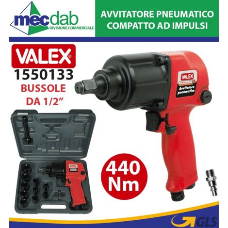 Avvitatore Pneumatico Compatto Ad Impulsi Da 1/2" Con Bussole - Valex