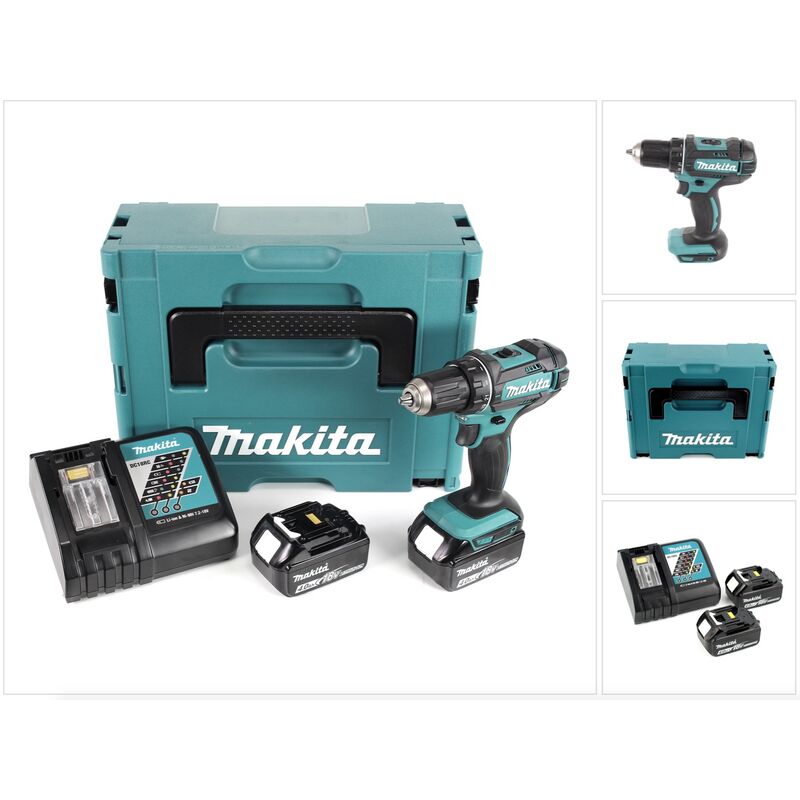 Ddf 482 rmj Trapano avvitatore a batteria 18V in valigetta Makpac + 2x Batterie 4,0 Ah + Caricabatterie - Makita