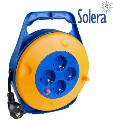 Avvolgicavo 10m 3x1,5 con 4 prese bipolari con t/t laterale solera