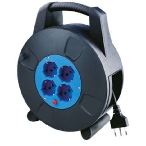 AVVOLGICAVO 4 POSTI BIPASSO/SCHUKO 10METRI CON PROTEZ. TERMICA (PEA4-10-BK)