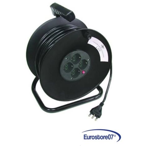 AVVOLGICAVO ELETTRICO 4 PRESE POLIVALENTI + CAVO da 3x mmq.1,5 mt.50 FER 117272