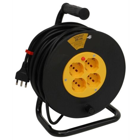 Avvolgicavo Elettrico cavo da 50 metri spina 16A + 4 prese 10/16A schuko 50 Metri