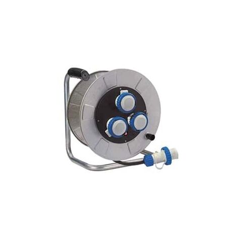 AVVOLGICAVO ELETTRICO INDUSTRIALE 3 PRESE MT30 LINEA GOLIA METAL- - mt.30 14350 - 1 pezzi FANTON