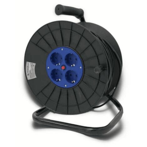 Avvolgicavo elettrico supporto prolunga portatile 4 prese arrotolatore cavo 25 mt 003st
