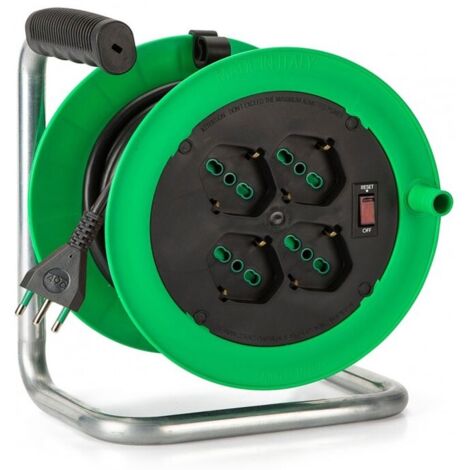 Avvolgicavo Fanton lunghezza cavo 20 Metri con 4 prese ed interruttore 146107