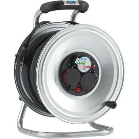 Avvolgicavo, In Lamiera D'Acciaio, Ip44, Qualità Cavo In Neoprene, Tipo Di Cavo: H07 Rn-F 3G2,5 Lunghezza Cavo 30 M