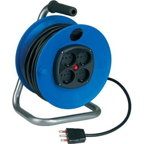 AVVOLGICAVO  MANUALE CAVO 50m PROLUNGA SPINA ITALIA IP20 PRESA SCHUKO 4 USCITE