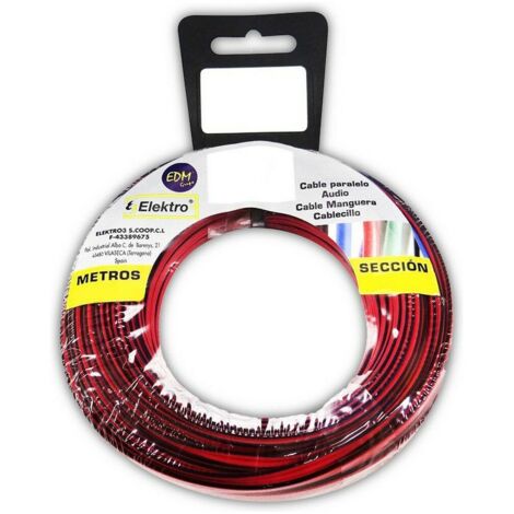 Avvolgicavo parallelo 2x1,5mm Rosso/Nero 5m (Audio)