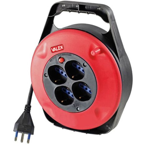 Avvolgicavo prolunga elettrica 10 metri 4 prese bipasso e schuko 1105132 valex