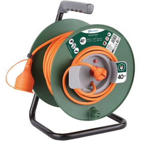 Avvolgicavo spina e presa schuko electraline 2x1.5mm2 da 40m - 49235
