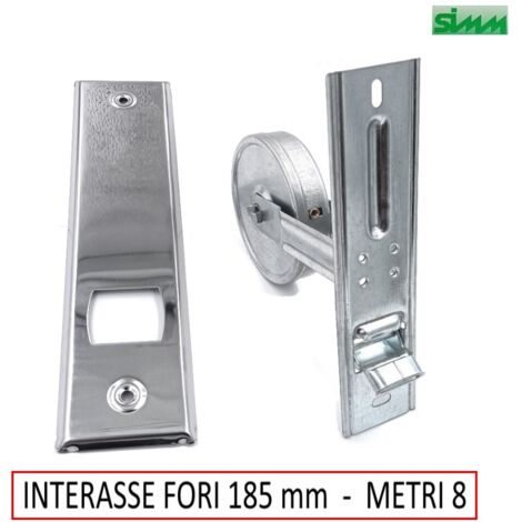 AVVOLGITORE INCASSO MT.8 INT.FORI 185 MM CON PLACCA IN INOX