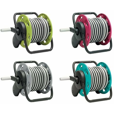 Avvolgitubo Acqua Giardino Portatile 15mt + Lancia Mini Concept Ready Garden - Colore: Grigio