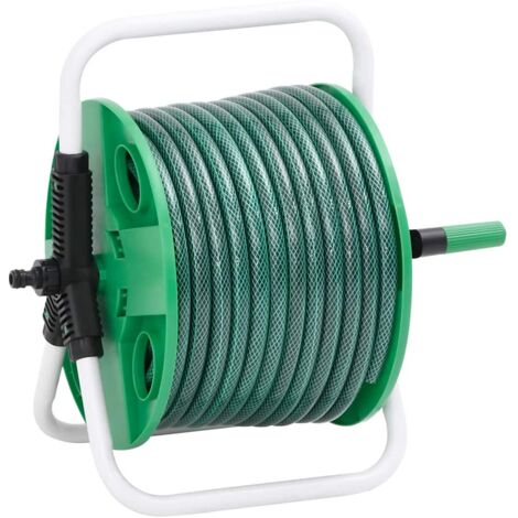 Avvolgitubo Autonomo Verde con Set Raccordi Tubo 0,5" 50 m PVC vidaXL