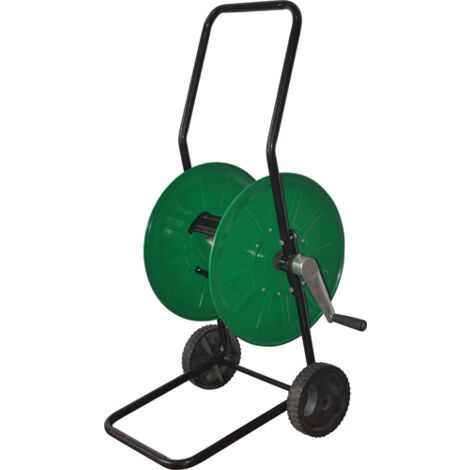 Avvolgitubo in Metallo 50mt verde - CARRELLO Papillon - avvolgitore tubo irrigazione -