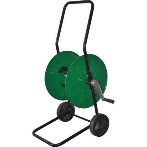 Avvolgitubo in Metallo 50mt verde - CARRELLO Papillon - avvolgitore tubo irrigazione -