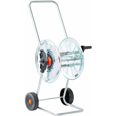 AGRATI chariot enrouleur de tuyau rouleau et cadre en acier galvanisA 1/2 &quotmt 50 tuyaux de tuyau