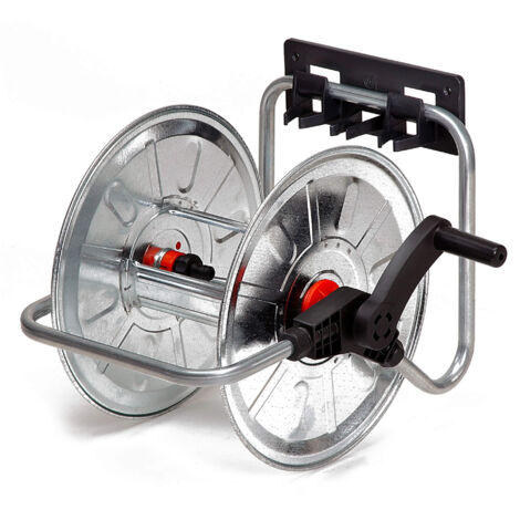 Avvolgitubo Manuale da Muro Portatile 50 mt Tubo Ø1/2” in Acciaio Zincato Grigio Agrati