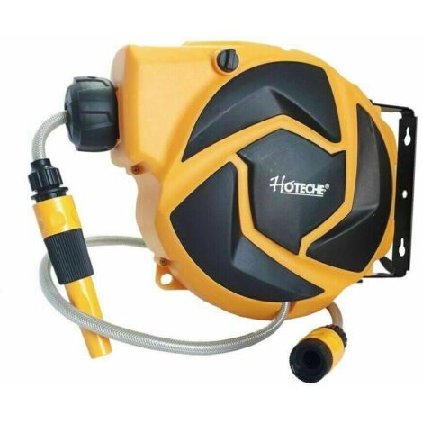 HOTECHE/OXFORD Avvolgitubo per acqua da giardino con pompa di 10 Mt autoavvolgente e girevole