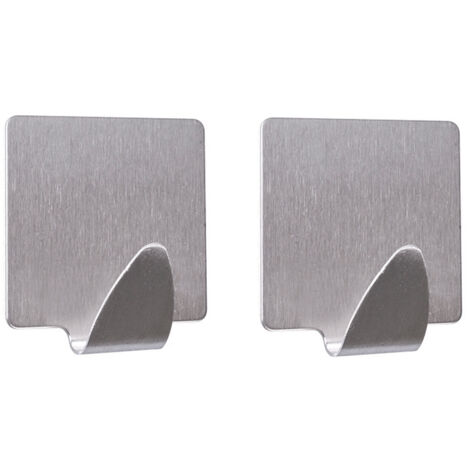 AWD INTERIOR 1328 Perchero de pared plateado, cuadrado, 2 uds.
