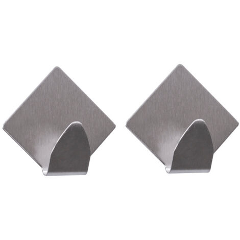 AWD INTERIOR 1330 Percha de pared rombo pegada plata 2 uds